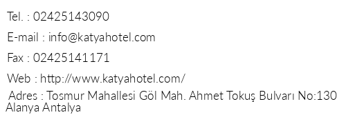 Katya Hotel telefon numaraları, faks, e-mail, posta adresi ve iletişim bilgileri